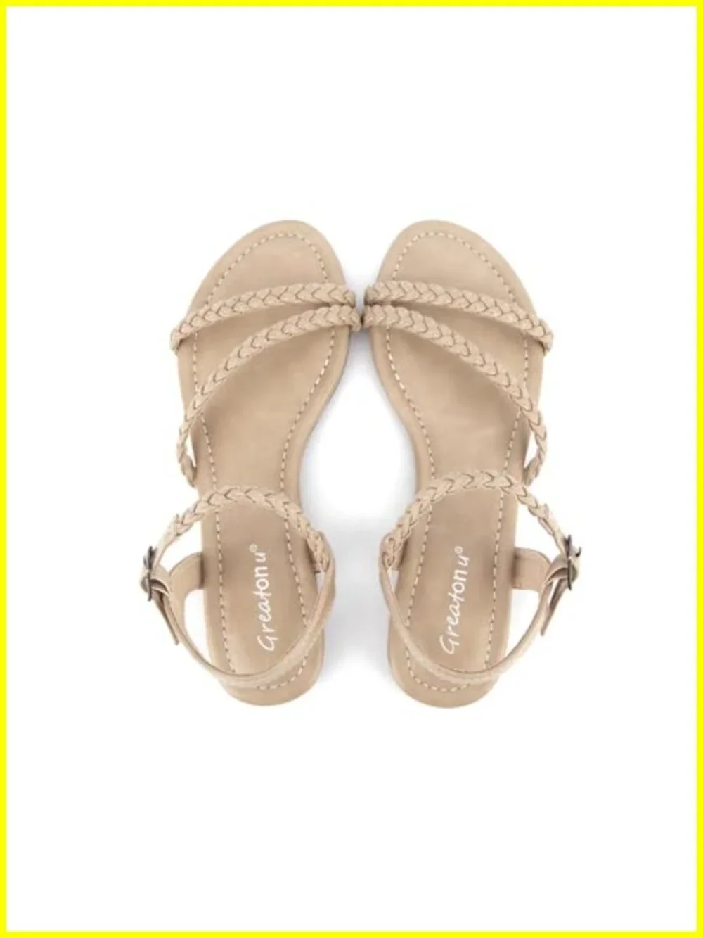 Women's Flat Gladiator Sandals Slip On Open Toe Braided Slingback